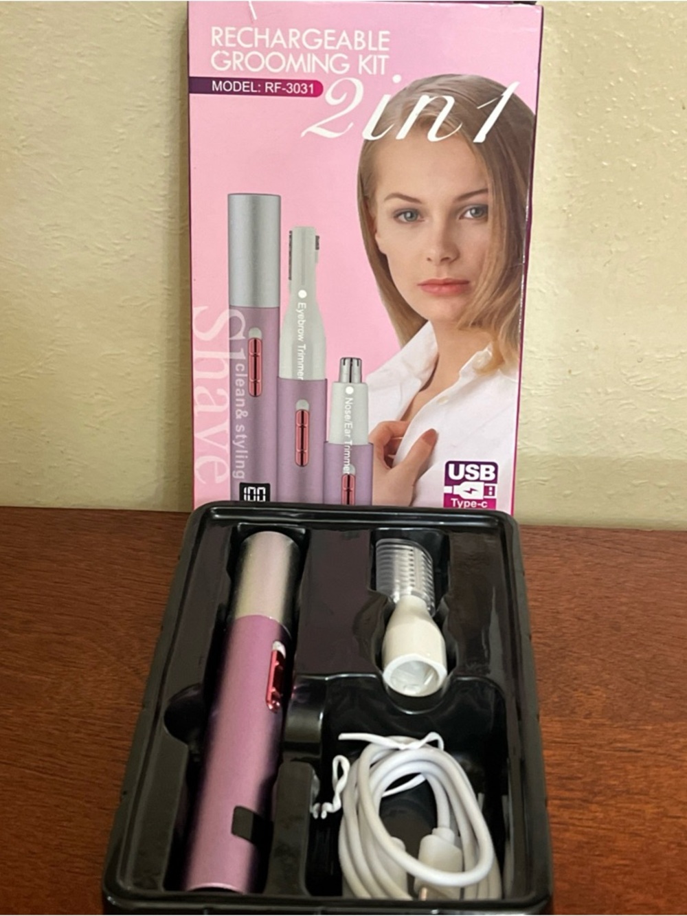 Rechargeable grooming kit women’s eyebrows nose ear hair trimmer